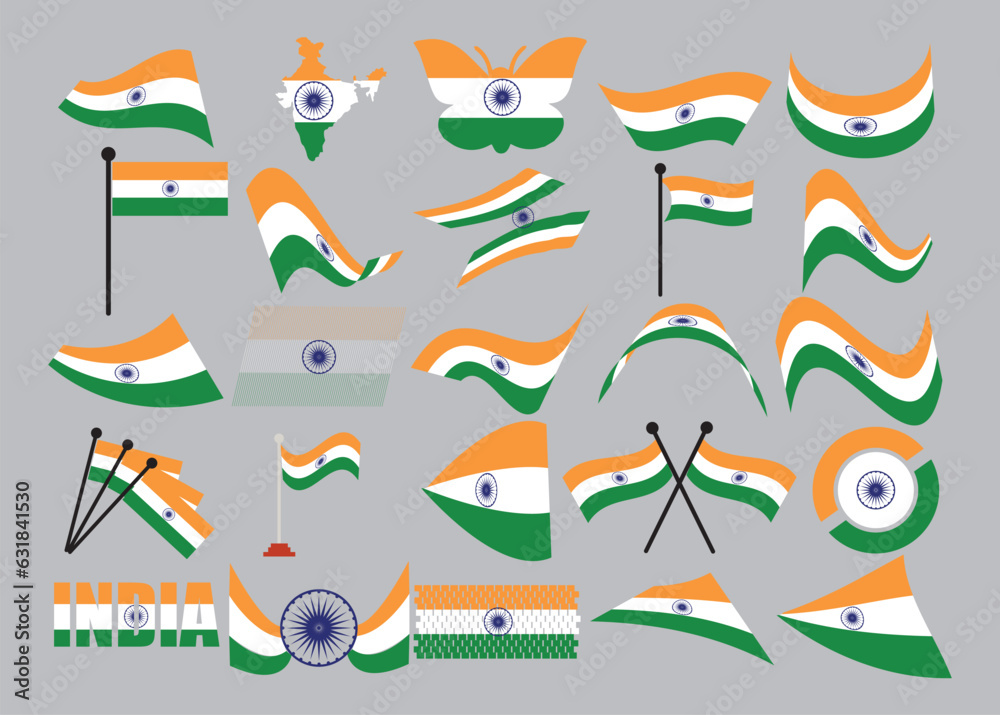Obraz premium India flag, vector illustration on a white background