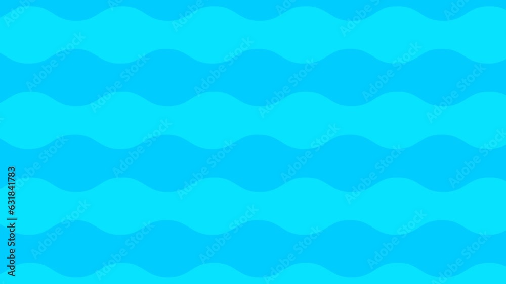 Animated blue waves background. Looped video. Decorative waves gradually moves. Flat pattern. Vector illustration. Animated blue waves background. Looped video. Decorative waves gradually moves. Flat pattern. Vector illustration.