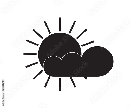 Vector image - sun and cloud. flat icon. Weather forecast