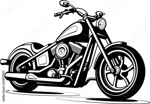 Wallpaper Mural Vintage monochrome motorcycle on white background