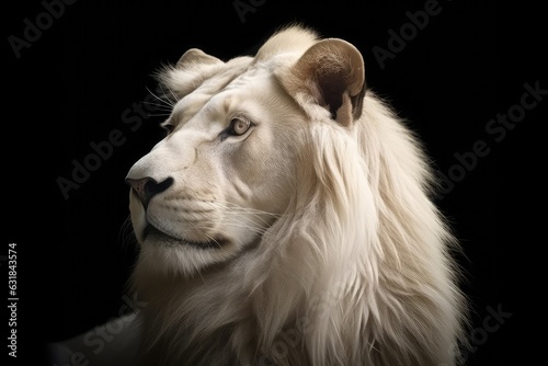 Magnificent Lion king Portrait of majestic white lion  AI