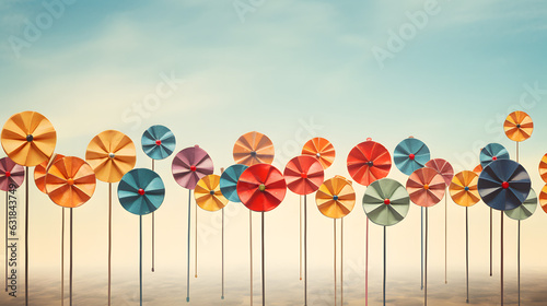 Row-Colorful-Pinwheels-Spinning-In-Breeze-Adobe-Stock