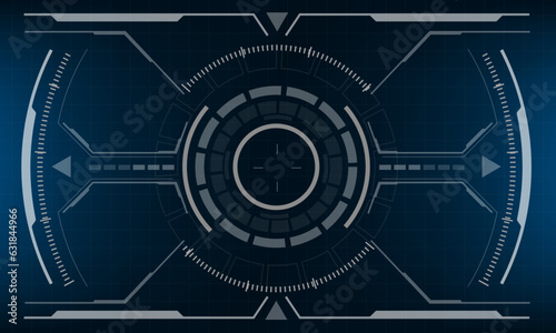 HUD sci-fi interface screen view blue design virtual reality futuristic technology display vector