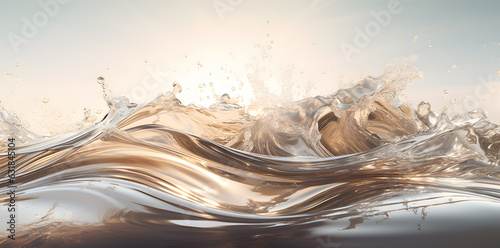 Water splash with sunlight background
