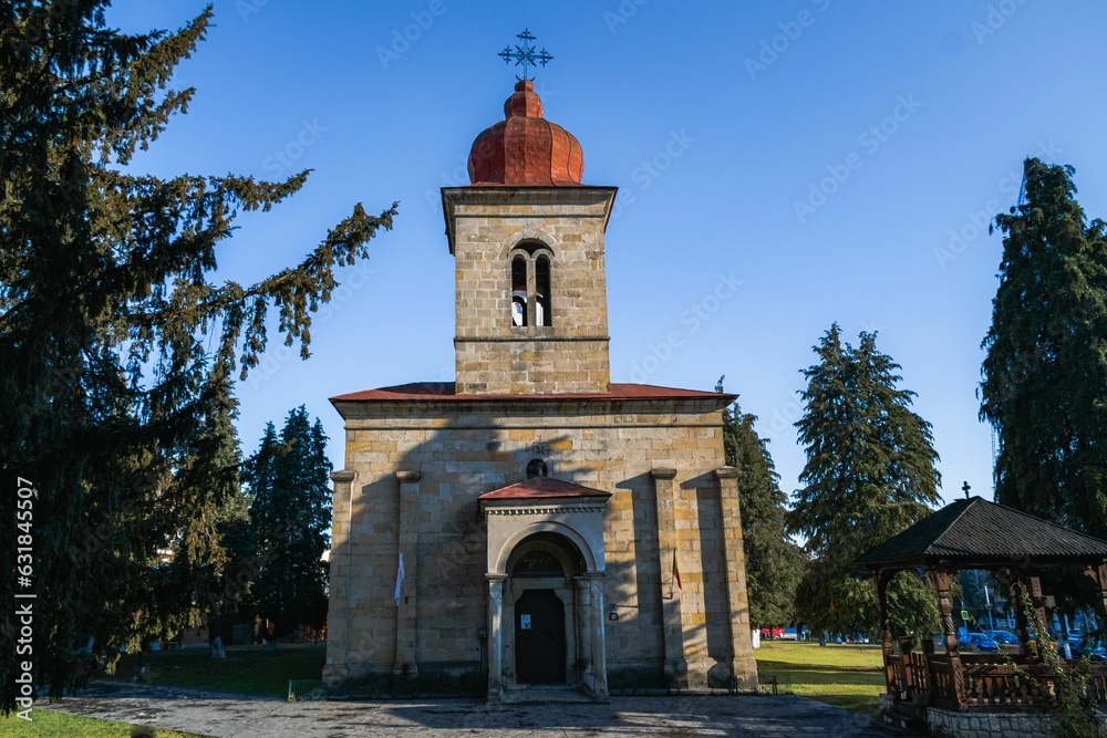 Beautiful shot of the historic Bierica Adormirea church in Romania