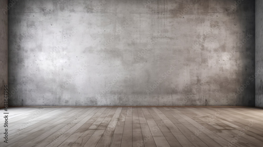 Wide empty wall with Floor and sunlight. Created with Generative AI technology. Wide empty wall with Floor and sunlight. Created with Generative AI technology.
