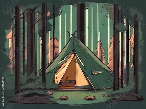 tent in the forest lofi