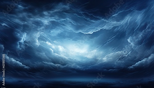 Dark sky and clouds background, storm time, dark thunderstorm. © linen