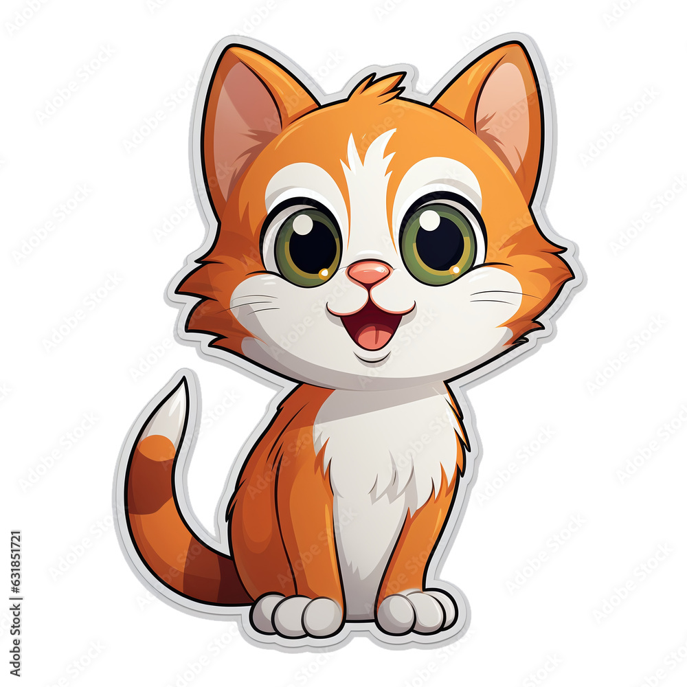 Sitting smiling kitty. On transparent background. Generative AI Sitting smiling kitty. On transparent background. Generative AI