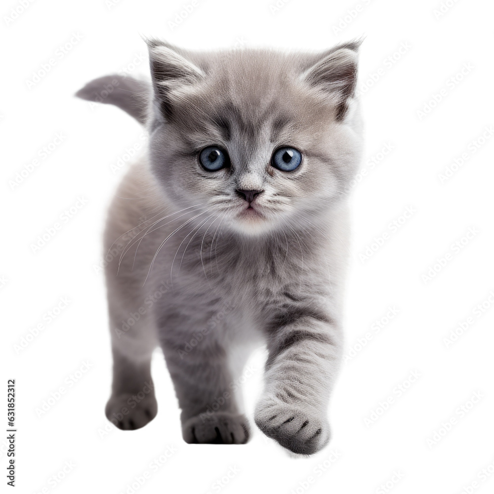 Blurred background showcases adorable gray kitten. Blurred background showcases adorable gray kitten.