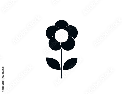 Vector flat icon flower (chamomile). Nature, forest, grass