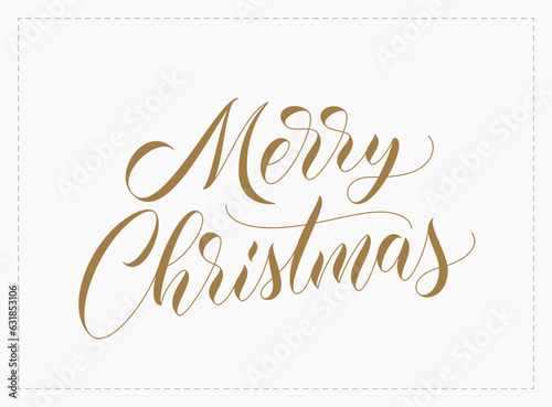 Merry christmas text. Vector handwritten holiday lettering. Merry Christmas calligraphy text.