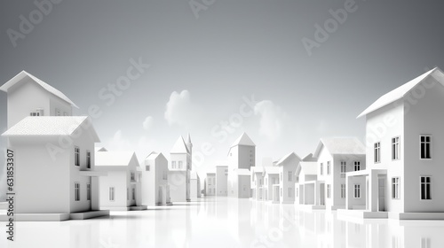 White house Model on white background, Real estate simple concept.