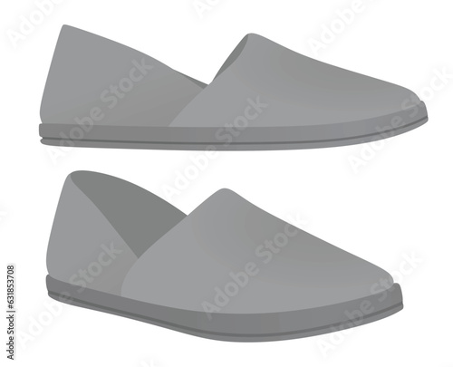 Grey  loafer shoes. vector illustration