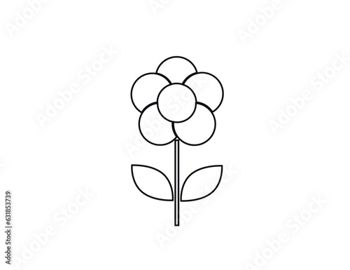Vector flat icon flower (chamomile). Nature, forest, grass