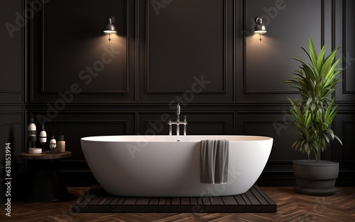 luxury modern bathroom. AI