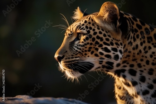 Side view portrait of Leopard.