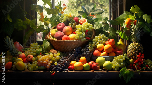 table full of fruit