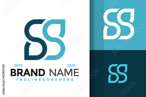 Letter SS Drop Wave logo design vector symbol icon illustration