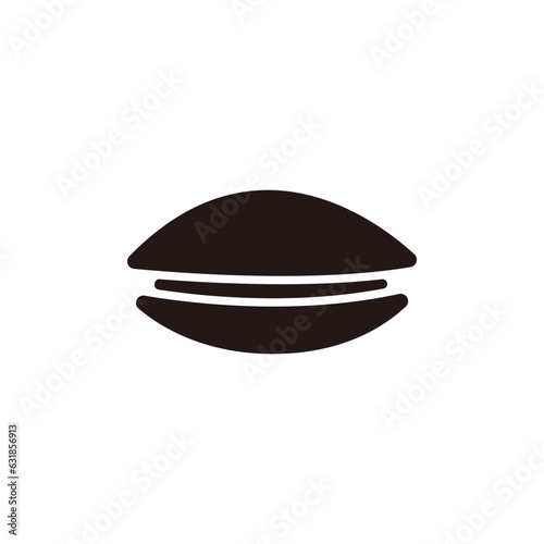 Dorayaki icon.Flat silhouette version.