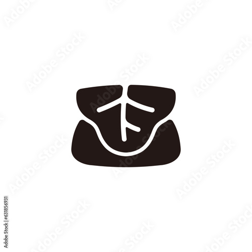 Kashiwa mochi icon.Flat silhouette version.