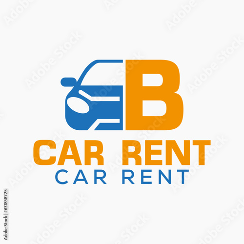 Letter B Rent Car Logo Design Template. Automotive Car Logo Symbol