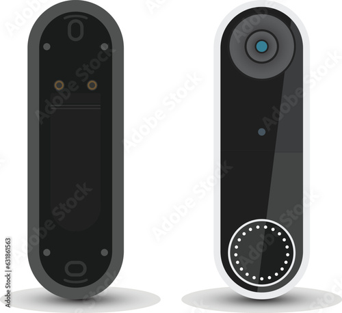 Wi Fi Smart Video Doorbell vector illustration Wired or Battery Operated smart