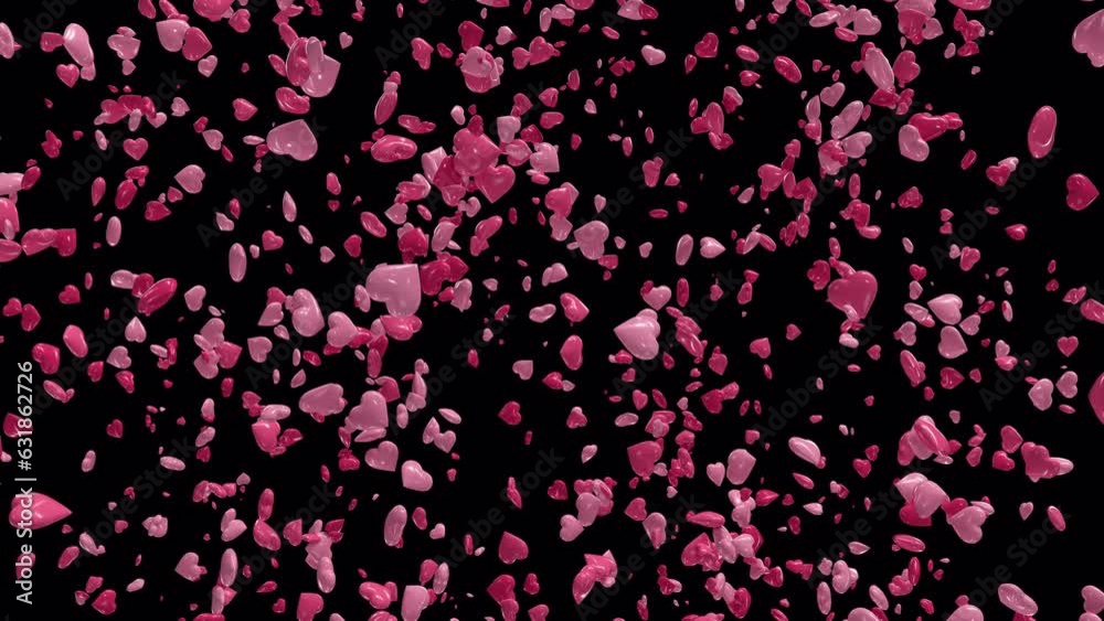 Rain Of Pink Hearts On Alpha Rain Of Pink Hearts On Alpha