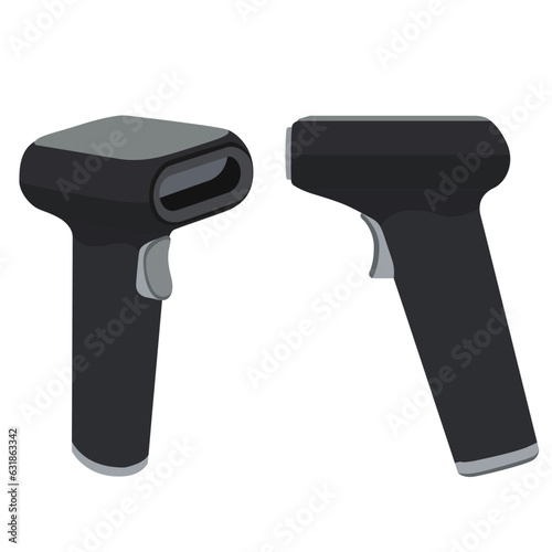 Barcode scanner or Wireless barcode reader vector illustration image