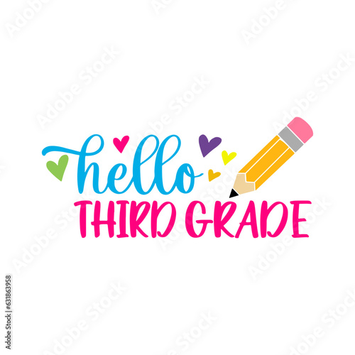 Hello Third Grade Svg, Retro Back to School Svg Png, Back to School Shirt SVG, 3rd Grade Vibes, Third Grade Squad, Digital Download File, Svg Files for cricut