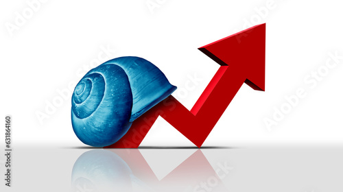 Принти на полотні Slowflation and slow inflation with slower economic weak growth cycle stage of a