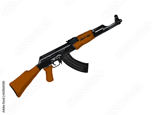 A long -barreled firearm, without background