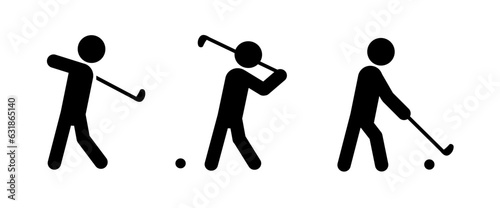 golf, golfer, golf player - vector illustration, icon, pictogram