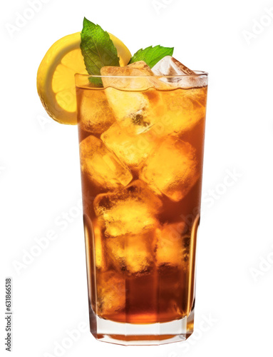 Cocktail, Longdrink, Long Island Iced Tea, freigestellt, transparenter Hintergrund, Generative AI