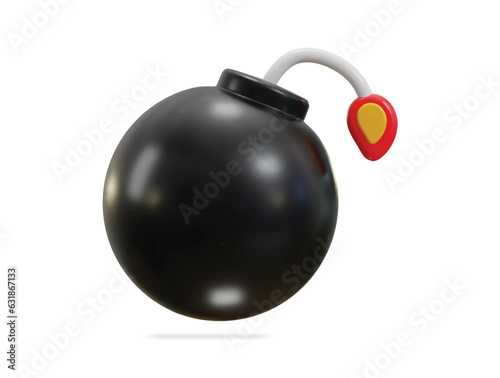 3d bomb icon vector illustration
