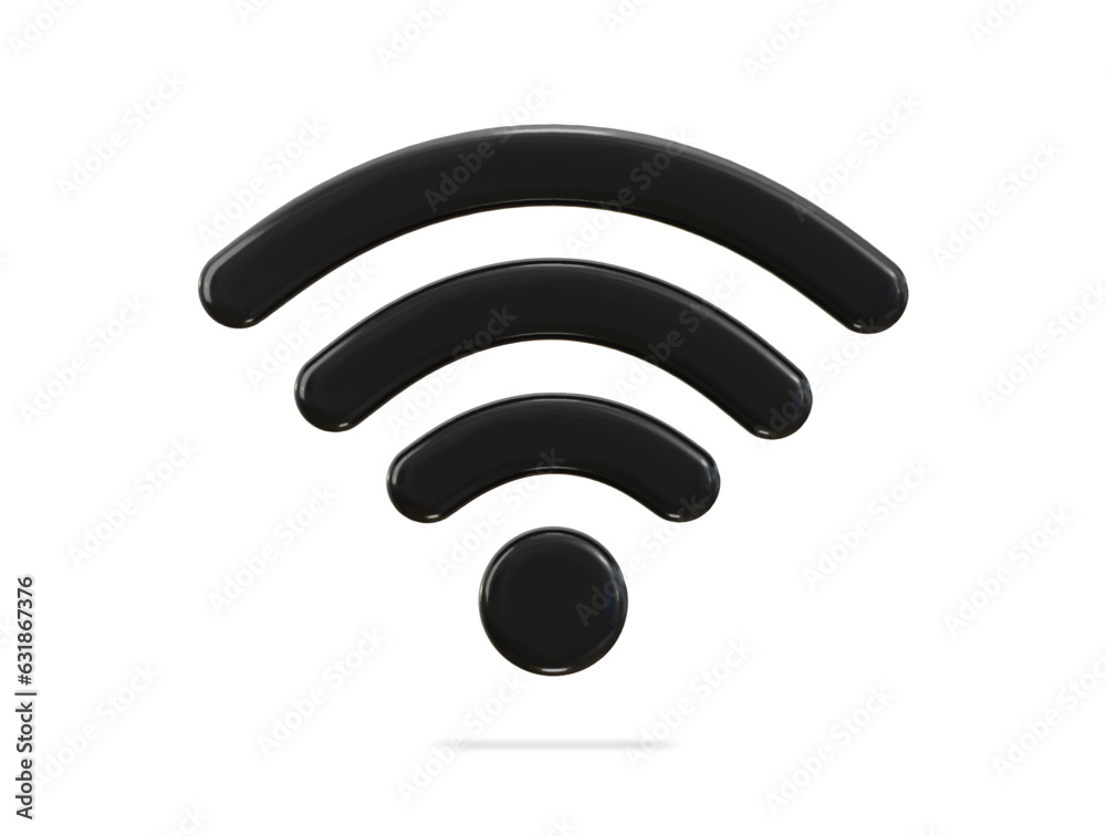 3d wifi wireless network icon vector illustration