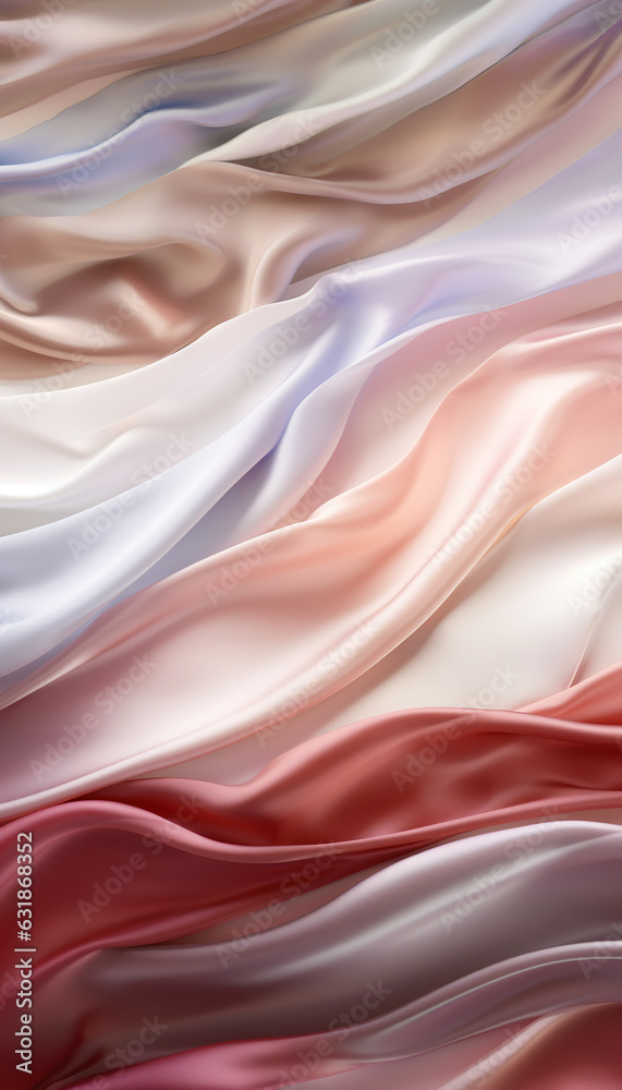 Fototapeta premium Soft Fabric Folds in Pastel Pink, Beige, and Pastel Red