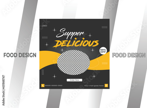 Food social media post template. social media post on Christmas day.