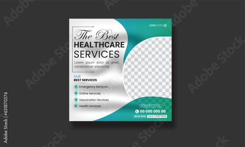 corporate medical social media banner design for healthcare hospital post template instragram post template. modern design template for web.