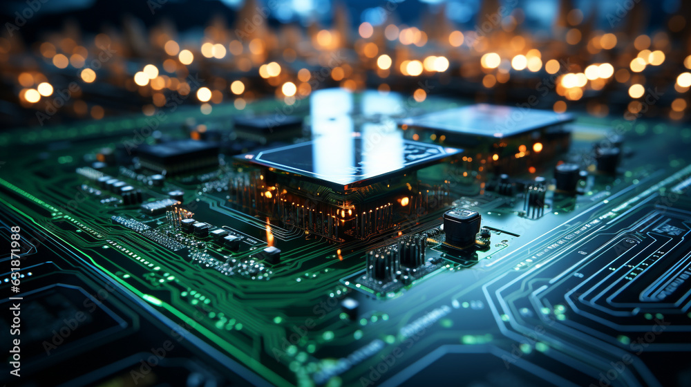 Close-up of electronic circuit board with processor Close-up of electronic circuit board with processor