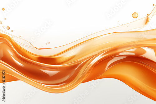 Caramel, chocolate splash isolated on white