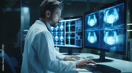 A doctor conducting a virtual consultation with a patient using AI-powered telemedicine tools showcasing the seamless integration of technology in healthcare delivery