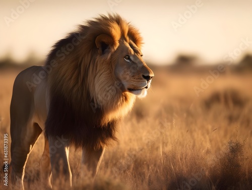 Majestic Lion with Golden Mane