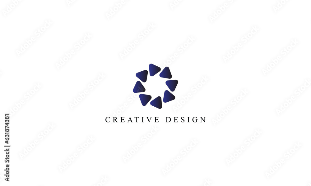 Creative gradient circle flower brand logo design Creative gradient circle flower brand logo design