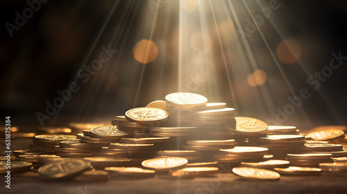 Silver and gold bitcoin coins
