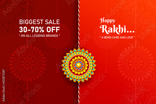 happy rakhsa bandhan biggest sale vector creative abstract background. indian rakhsa bandhan festival celebration template photo