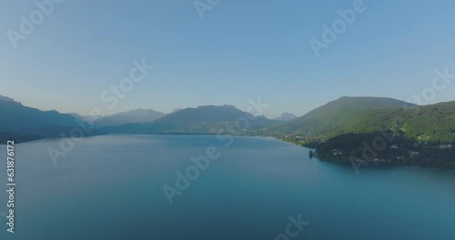 Wallpaper Mural Pêcheur sur le lac d'Annecy, au lever du soleil Torontodigital.ca