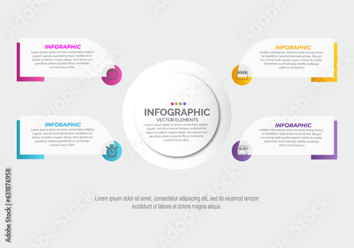 Vector infographic label design template with icons and