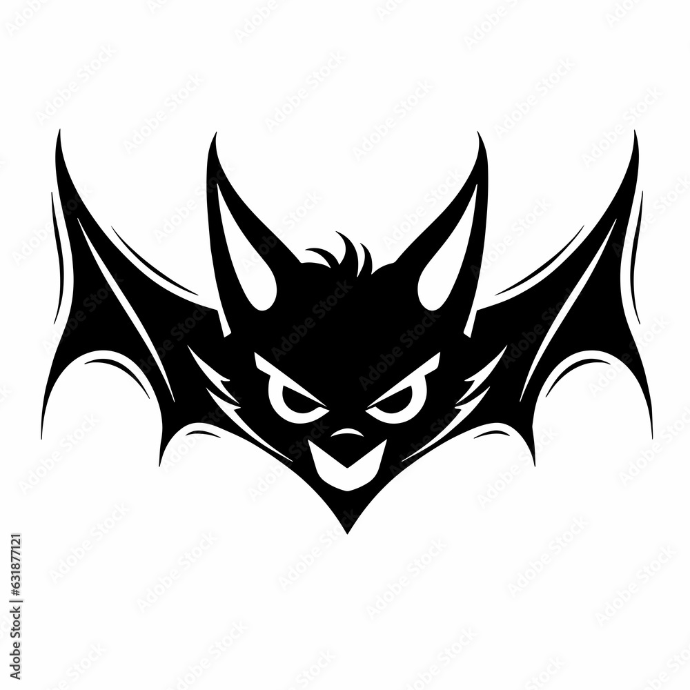 Bat Monster of the Night Scary Vampire Tattoo Stamp print Bat Monster of the Night Scary Vampire Tattoo Stamp print
