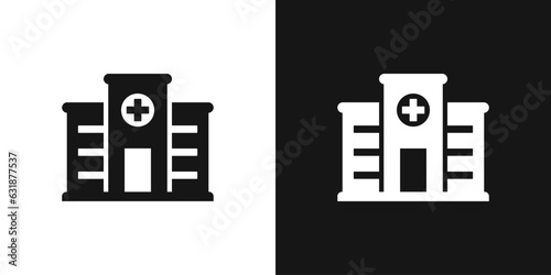 Emergency Hospital Building vector icon. Medical institution, treatment hospital sign